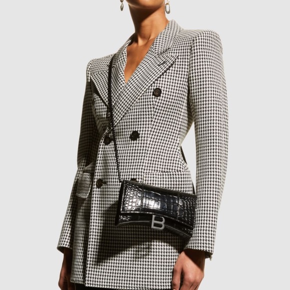 Balenciaga Hourglass Croc-Embossed Chain Wallet - Picture 2 of 5